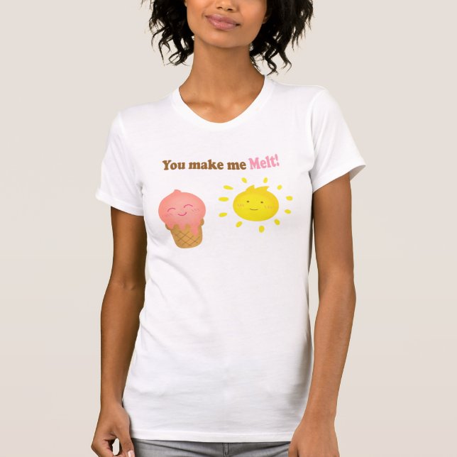 Camiseta Me derrites, helado y sol, amor humor (Anverso)