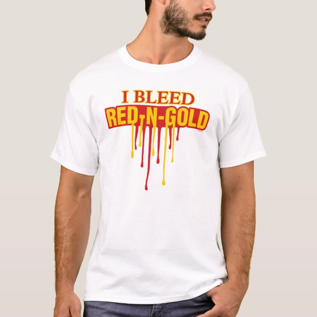 Camiseta Me Desangro Rojo y Dorado (Anverso)