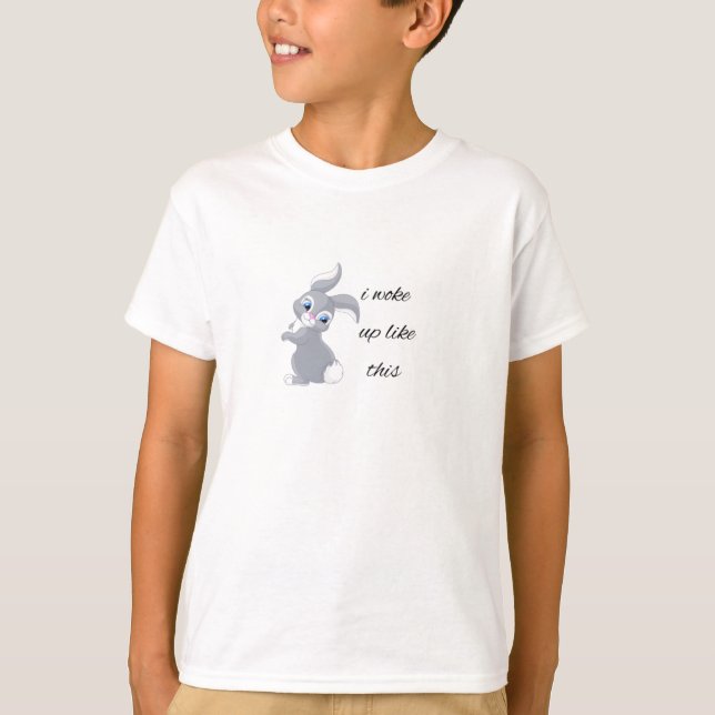 Camiseta Me desperté como este lindo conejo gracioso (Anverso)