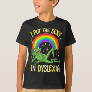 Camiseta Me divertido poner rana dislexia arcoíris humor