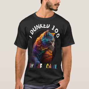Camiseta Me Dormí 100 Días De Básquetbol De Gatos En La Esc