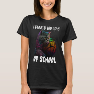 Camiseta Me Dormí 100 Días De Básquetbol De Gatos En La Esc