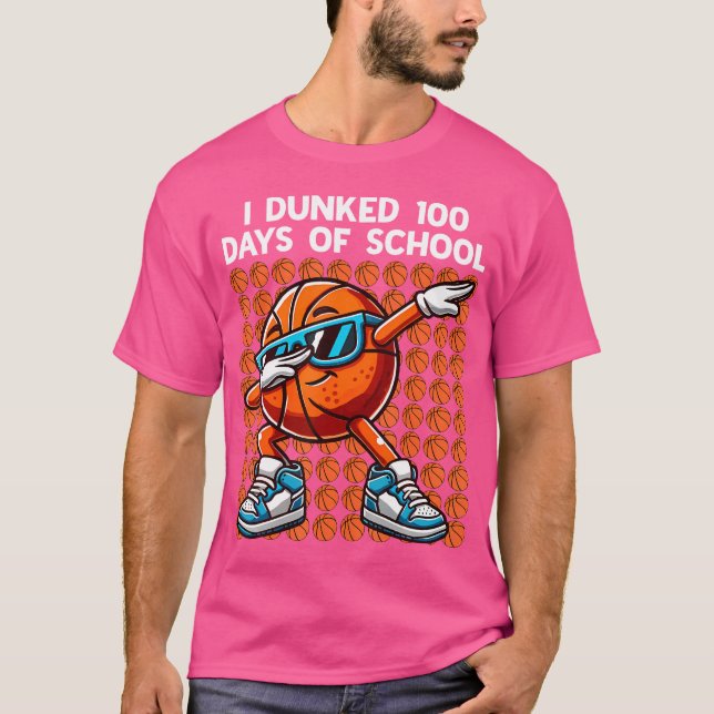 Camiseta Me Dormí 100 Días De Básquetbol Escolar 100 Días O (Anverso)