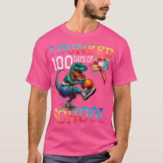 Camiseta Me Dormí 100 Días De Escuela Cute Basketball Dinos