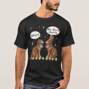 Camiseta Me duele el culo de chocolate conejito en Pascua
