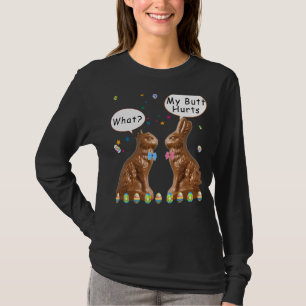 Camiseta Me duele el culo de chocolate conejito en Pascua