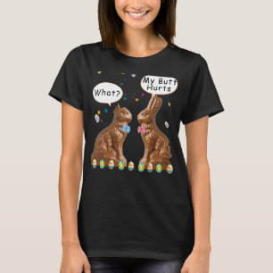 Camiseta Me duele el culo de chocolate conejito en Pascua