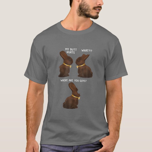 Camiseta Me duele el culo gracioso meme de conejito de choc (Anverso)