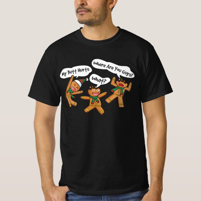 Camiseta Me duele el culo Navidades divertidos Cookie Ginge (Anverso)