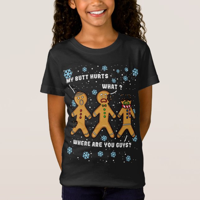 Camiseta Me duele el culo Navidades divertidos Cookie Ginge (Anverso)