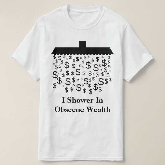 Camiseta Me Duermo Con Riqueza Obscena (Diseño del anverso)