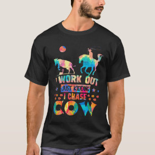 Camiseta Me ejercito solo bromeando persigo vacas pintando