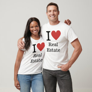 Camiseta Me ❤️ el PERSONALIZADO de bienes raíces White