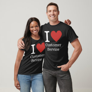 Camiseta Me ❤️ el PERSONALIZADO de Servicio al Cliente (par