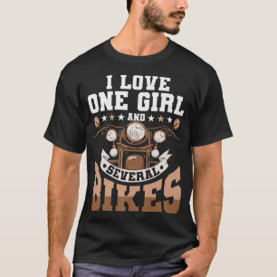 Camiseta Me Encanta 1 Chica Y Varias Bicicletas - Gracioso 