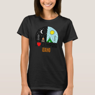 Camiseta Me encanta acampar Idaho América al aire libre Nat