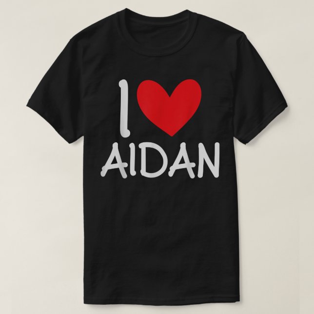 Camiseta Me encanta Aidan Nombre Corazón Hombres Personaliz (Diseño del anverso)