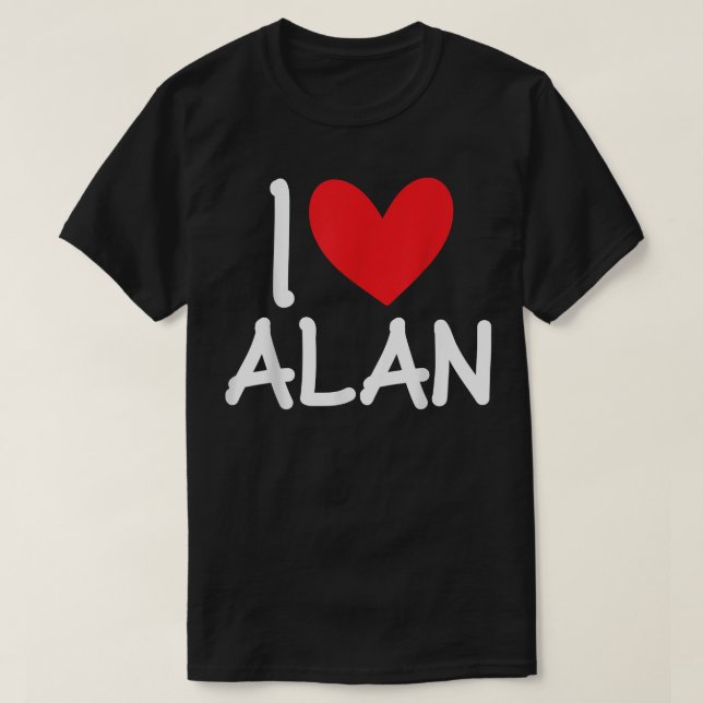 Camiseta Me Encanta Alan Name Hombres Personalizados Guy BF (Diseño del anverso)