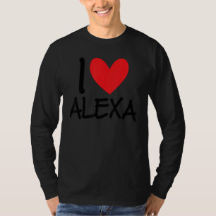 Camiseta Me encanta Alexa Nombre Corazón Hombres Personaliz