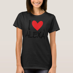 Camiseta Me encanta Alexa Nombre Corazón Hombres Personaliz