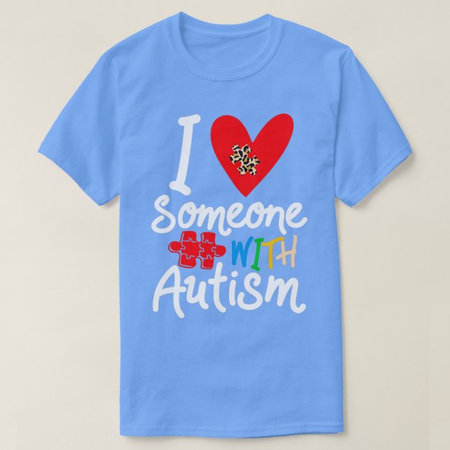 Camiseta Me Encanta Alguien Con Autismo Concienciación Leop (Diseño del anverso)