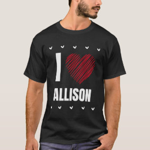Camiseta Me encanta Allison Guay Nombre Red Heart Funny Per