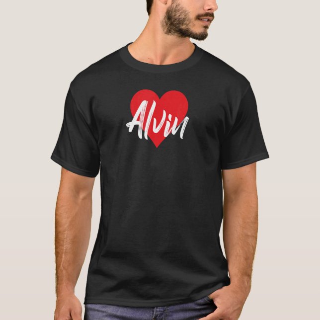 Camiseta Me Encanta Alvin Nombre I Corazón Nombrado (Anverso)