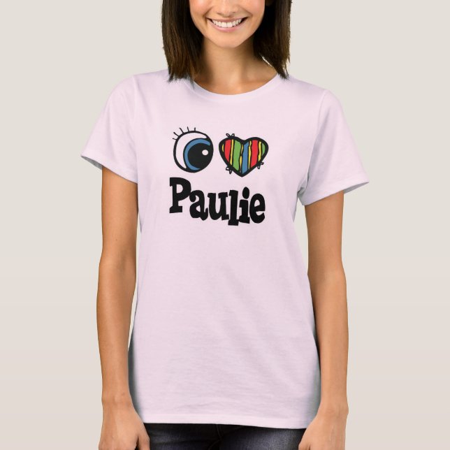 Camiseta Me encanta (amo) Paulie (Anverso)