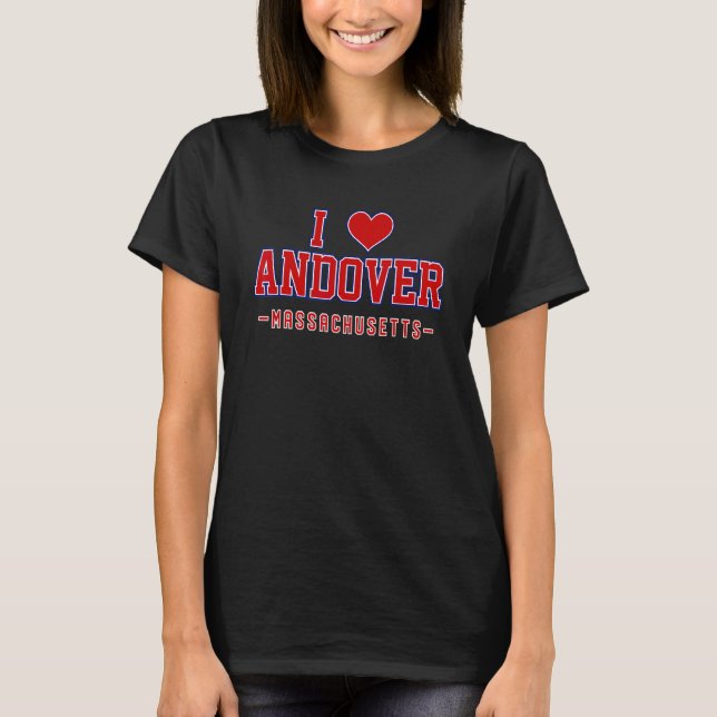 Camiseta Me encanta Andover Massachusetts (Anverso)