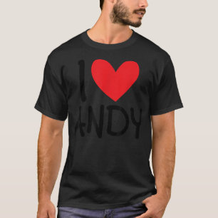 Camiseta Me Encanta Andy Name Heart Personalized Men BFF