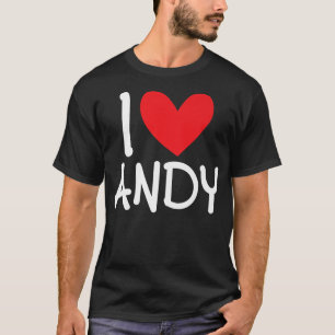 Camiseta Me Encanta Andy Name Heart Personalized Men BFF