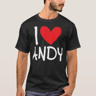 Camiseta Me Encanta Andy Name Heart Personalized Men BFF