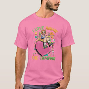 Camiseta Me Encanta Anime Y Camping - Chica Del Corazón De