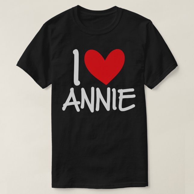 Camiseta Me encanta Annie Name Heart Personalized Men BFF F (Diseño del anverso)