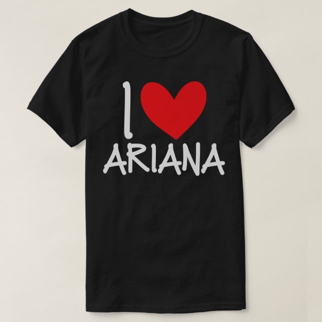 Camiseta Me Encanta Ariana Nombre Chica Personalizada Mujer (Diseño del anverso)