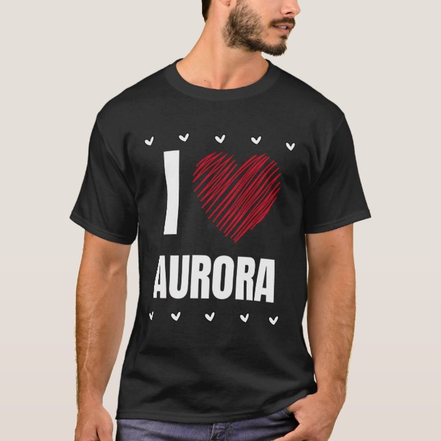 Camiseta Me encanta Aurora Guay Nombre Red Heart Funny Pers (Anverso)