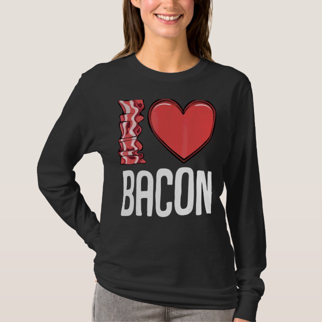 Camiseta Me encanta Bacon I Heart Bacon Breakfast Hombres M (Anverso)