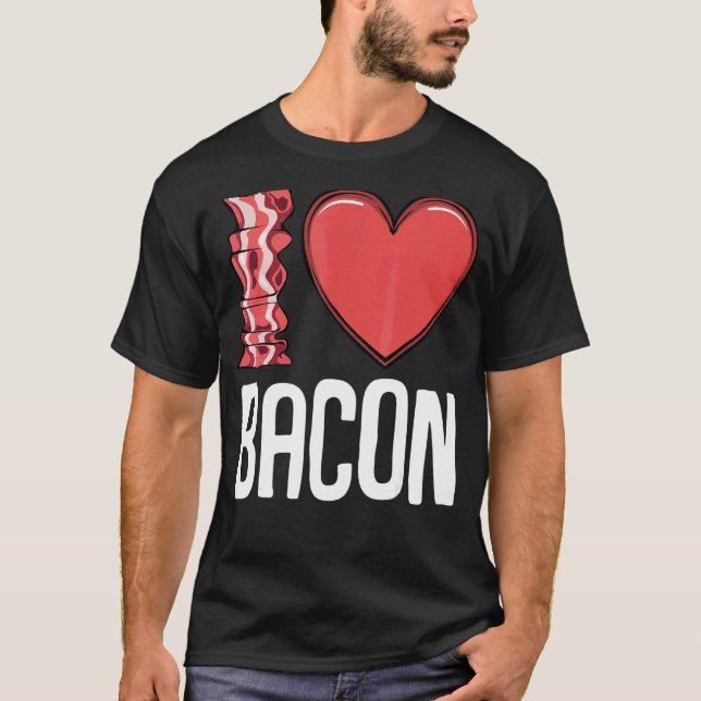 Camiseta Me encanta Bacon I Heart Bacon Breakfast Hombres M (Anverso)