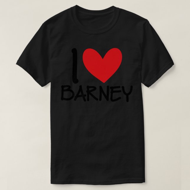Camiseta Me encanta Barney Name Heart Personalized Men BFF (Diseño del anverso)
