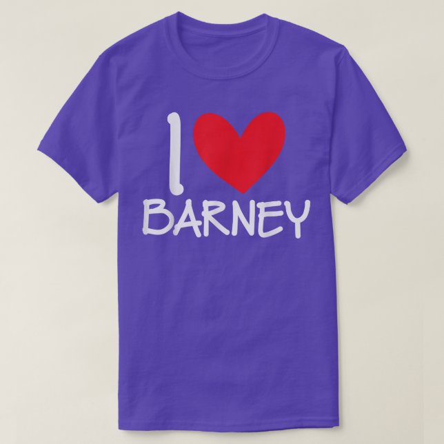 Camiseta Me encanta Barney Name Heart Personalized Men BFF (Diseño del anverso)