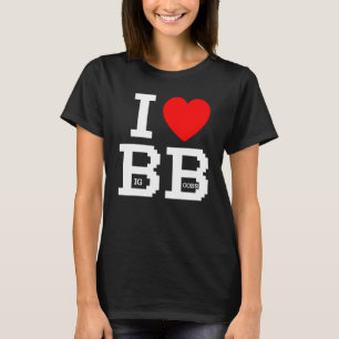 Camiseta Me Encanta Bb Con Rótulo Cardíaco Gran B