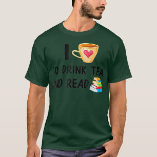 Camiseta Me Encanta Beber Té Y Leer Libros De Lectura