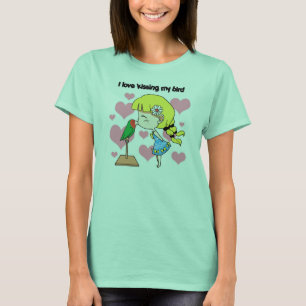Camiseta Me encanta besar a mi pájaro personalizado lindo