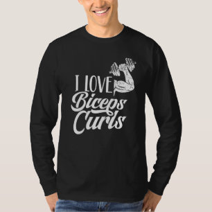 Camiseta Me Encanta Biceps Curls Músculos Dice Curl De Trab