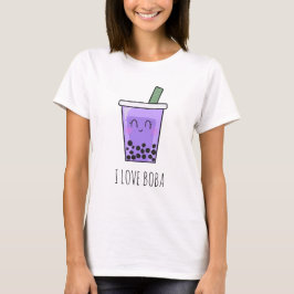 Camiseta Me encanta Boba Kawaii Bubble Tea Taro Ube Purple