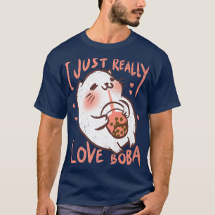 Camiseta Me encanta Boba Kawaii Cat Bubble Tea Wome