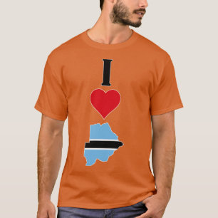 Camiseta Me encanta Botswana vertical I Heart Country Flag