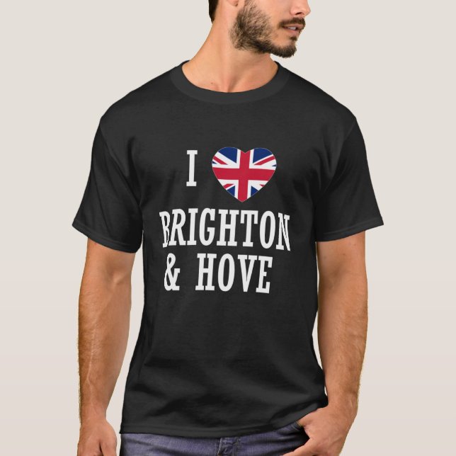 Camiseta Me encanta Brighton y Hove England Union Jack Flag (Anverso)