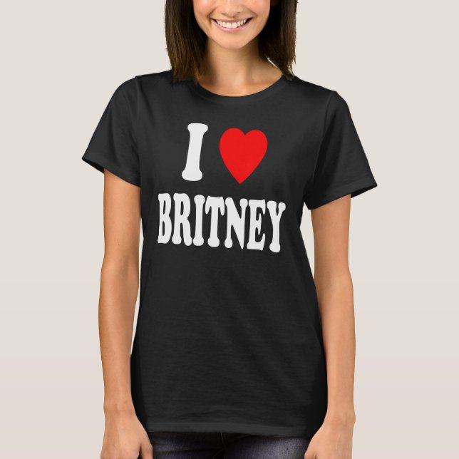 Camiseta Me Encanta Britney Cute Pareja Pareja Correspondie (Anverso)