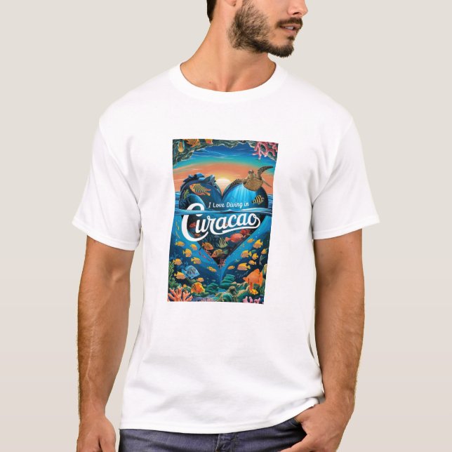 Camiseta Me encanta bucear en Curacao (Anverso)